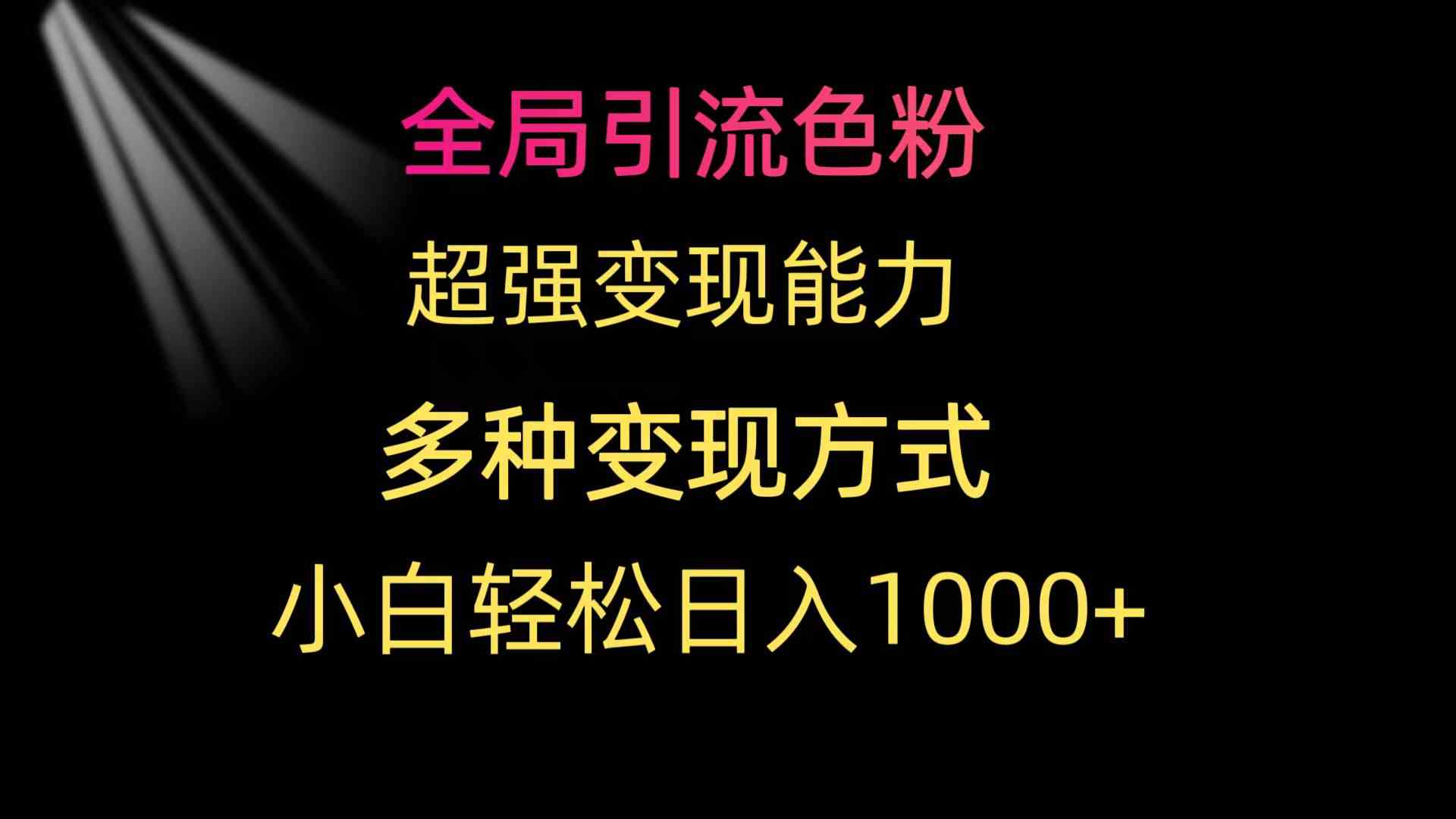 （9680期）全局引流色粉 超强变现能力 多种变现方式 小白轻松日入1000+网赚项目-副业赚钱-互联网创业-资源整合老姚项目