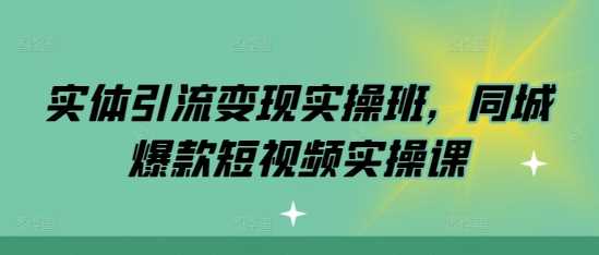 实体引流变现实操班，同城爆款短视频实操课网赚项目-副业赚钱-互联网创业-资源整合老姚项目